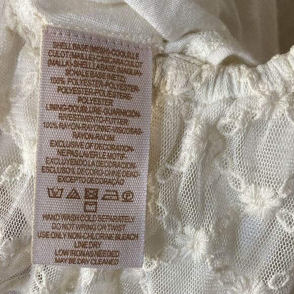 Free People Cleo Maxi Jumpsuit Lace Ruffle Cap Sleeve V-neck Wide Leg Cream S? - Picture 5 of 12